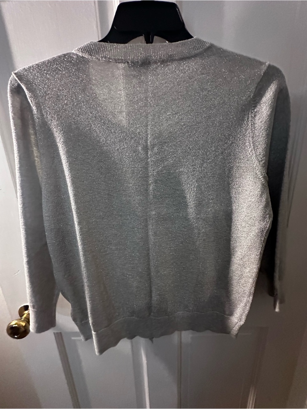 Talbots Light Gray Metallic Knit Cardigan Sweater - Picture 5 of 6